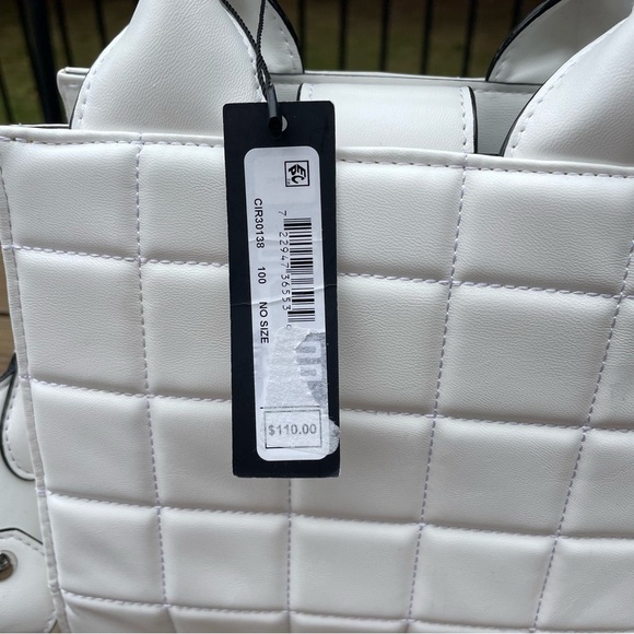 Sam Edelman Circus Duncan Mini Tote Bag Crossbody puff fine Napa white cottage - Picture 9 of 10